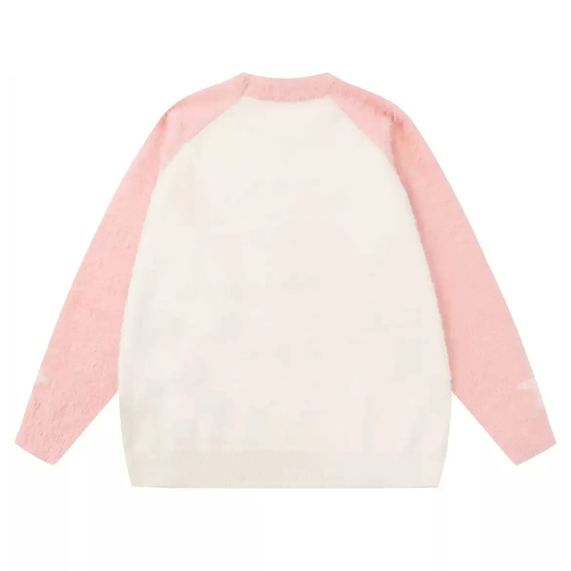 Kawaii Pink Hello Kitty Embroidered Round Neck Sweater