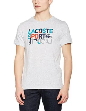 LACOSTE MEN'S MEN'S BLUE T-SHIRT WITH PRINT IN SIZE 5-L NAVY