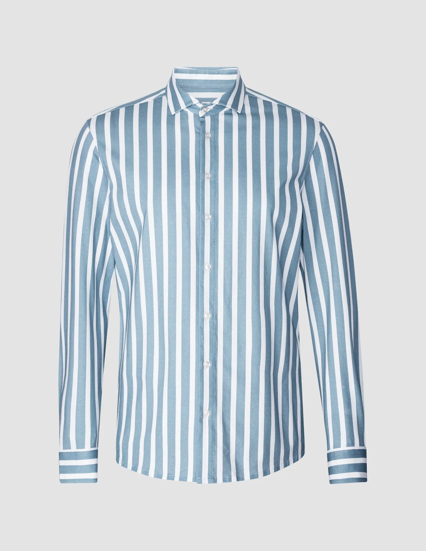 Lightweight Classic Shirt Bold Stripes Light Blue Regular