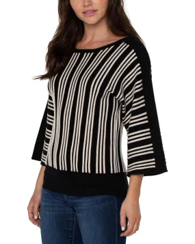 LP8B34SK12 Dolman 3/4 Slv W/Vertical Stripe Detail