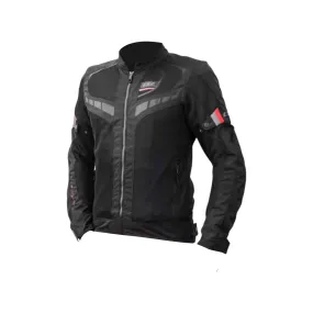 LS2 Lightweight Summer Jacket for Outdoor Activities MJ158 Black/Red - 609308