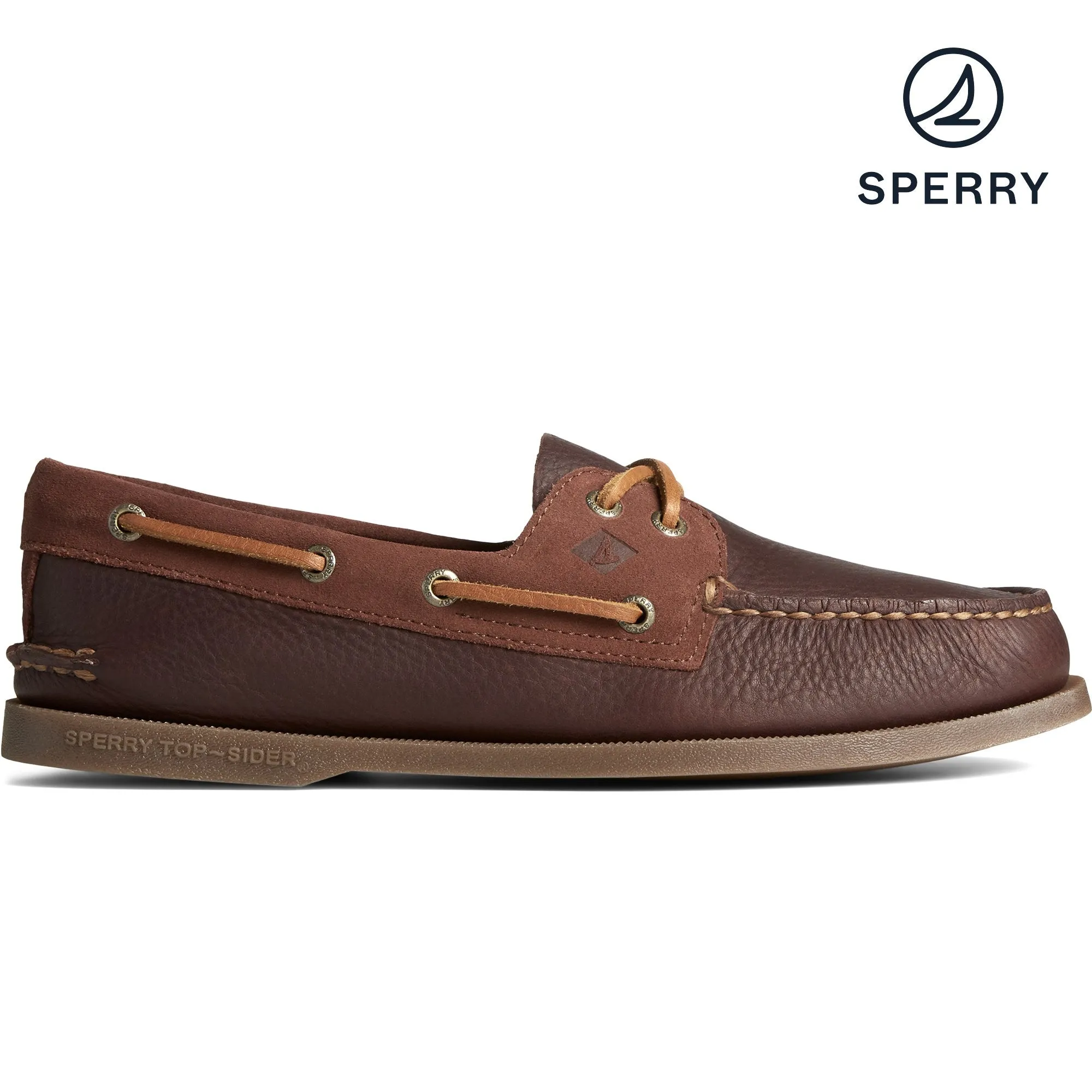 Men's Authentic Original Tumbled/Suede Boat Shoe - Brown (STS24531)
