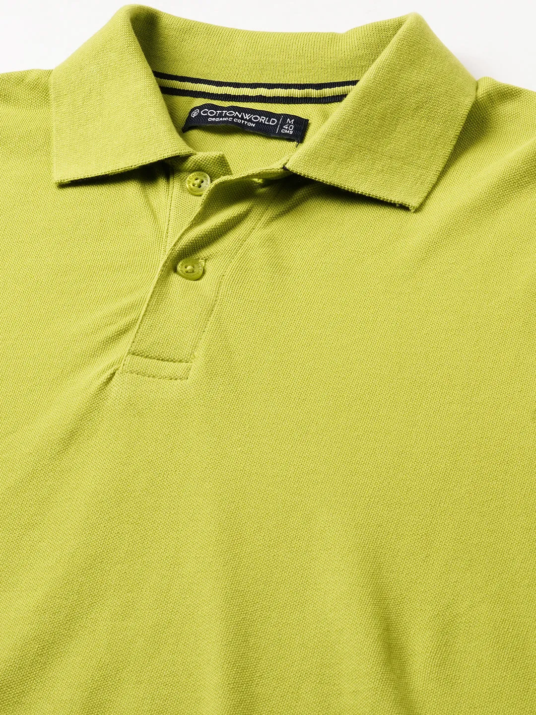 Men's Lime Cotton Regular Fit Tshirt