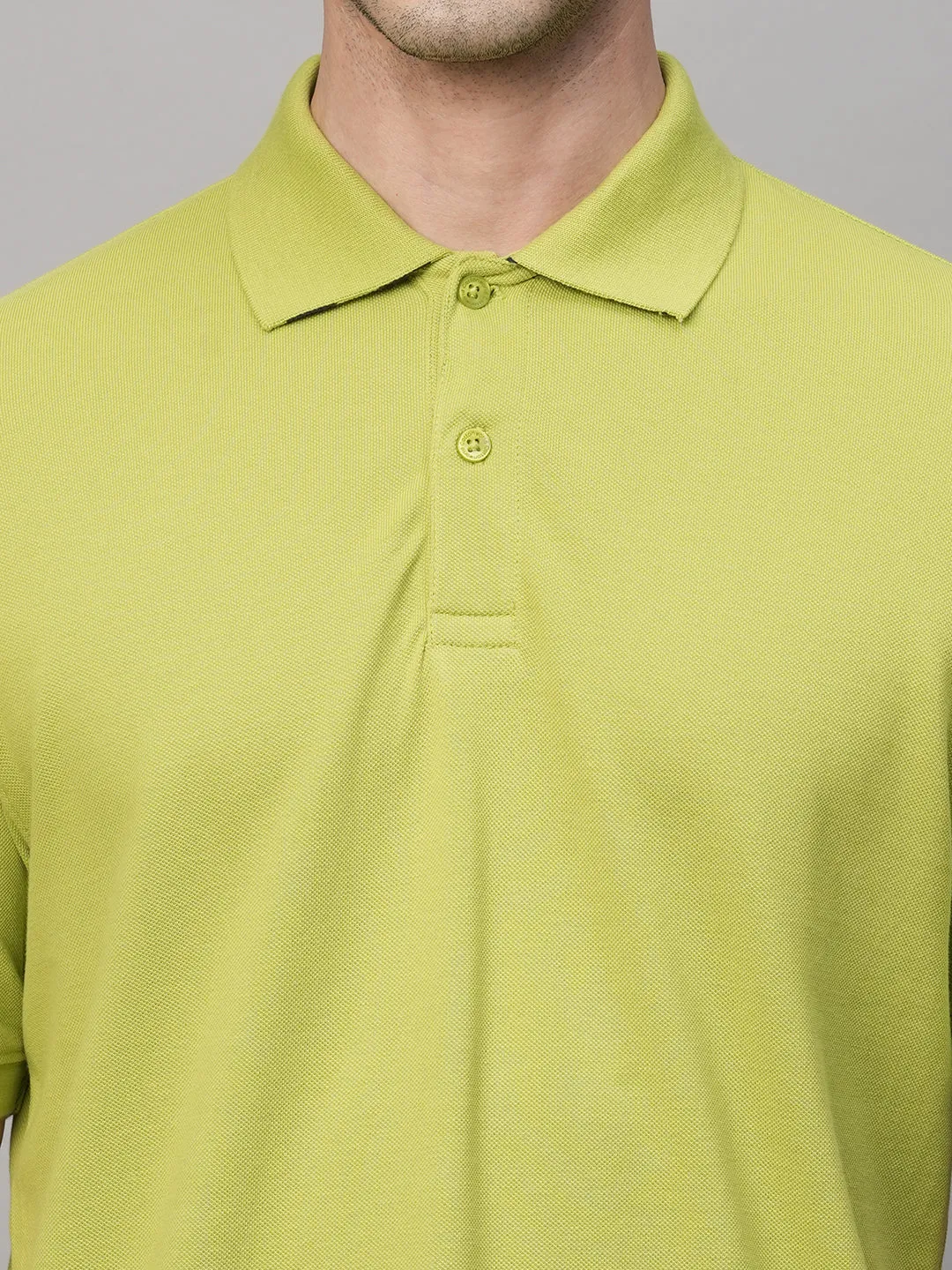 Men's Lime Cotton Regular Fit Tshirt