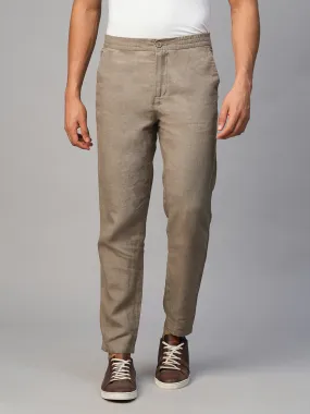 Men's Lt Brown Linen Regular Fit Pant
