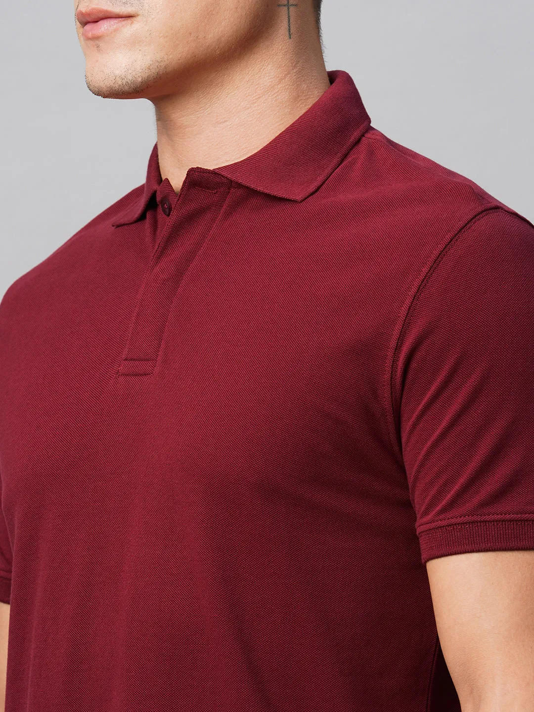 Men's Polo 100% Cotton Dark Red Regular Fit