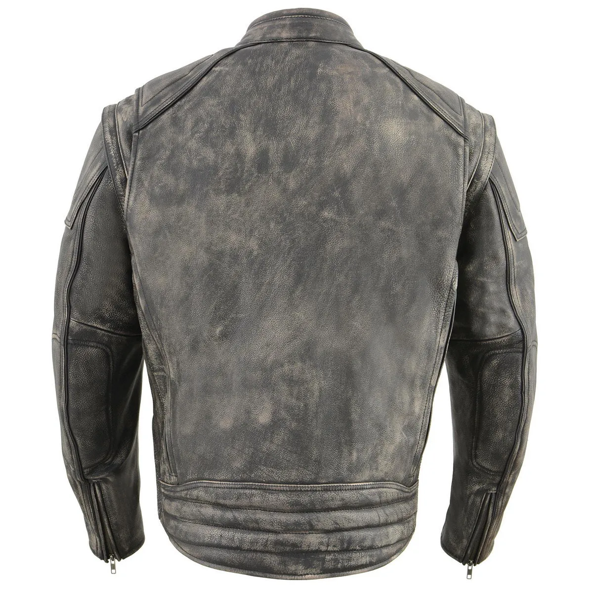 Milwaukee Leather MLM1509 Men's Distressed Brown 2 in 1 Leather Jacket with Zip-Off Sleeves