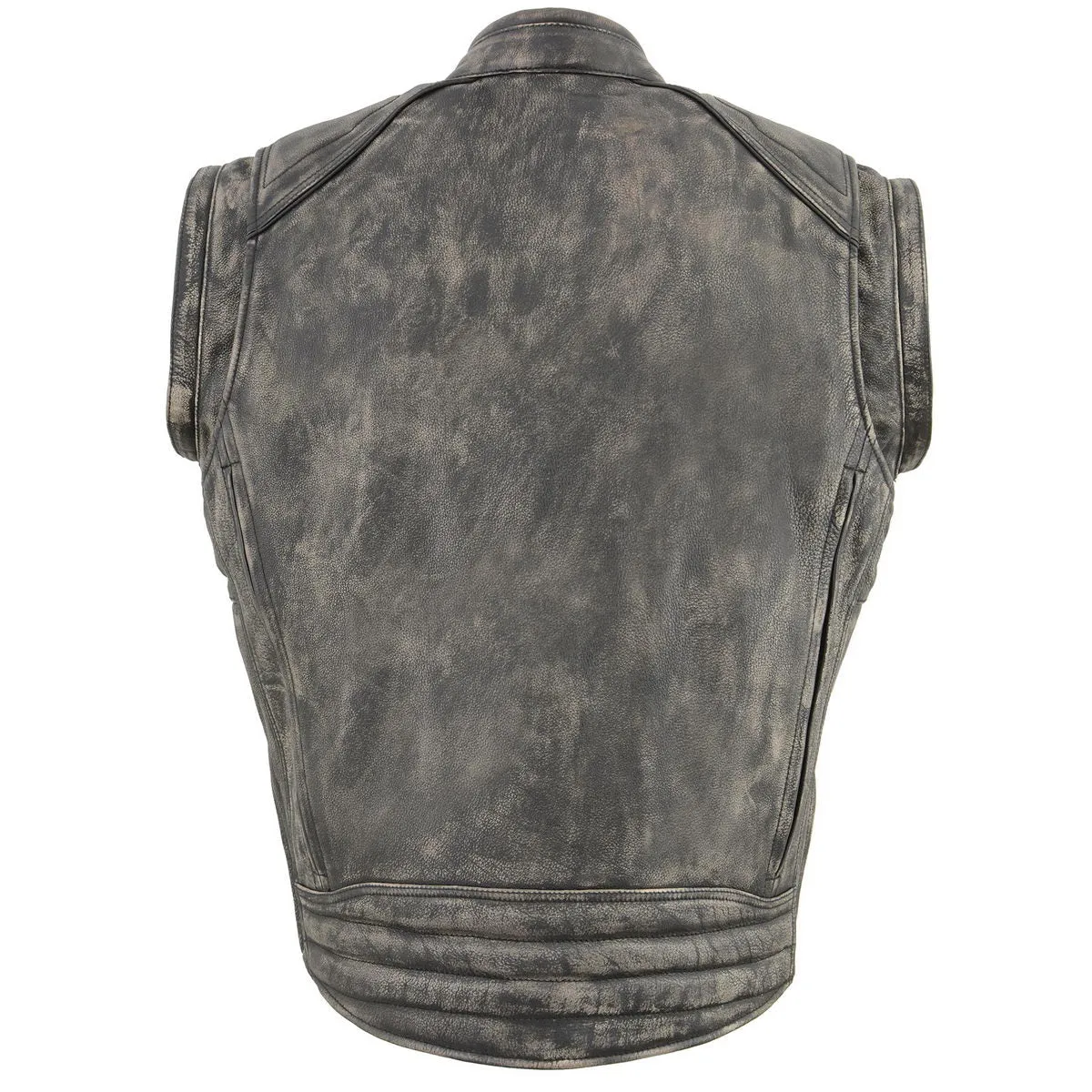 Milwaukee Leather MLM1509 Men's Distressed Brown 2 in 1 Leather Jacket with Zip-Off Sleeves