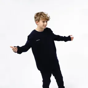 Omnitau Kid's Team Sports Crew Neck Cotton Sweatshirt - French Navy