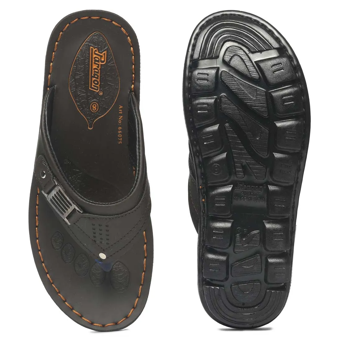 Paragon PU66075G Mens Stylish Lightweight Flip-Flops | Comfortable Anti-Skid Soles | Trendy Casual Slippers for Indoor & Outdoor Use