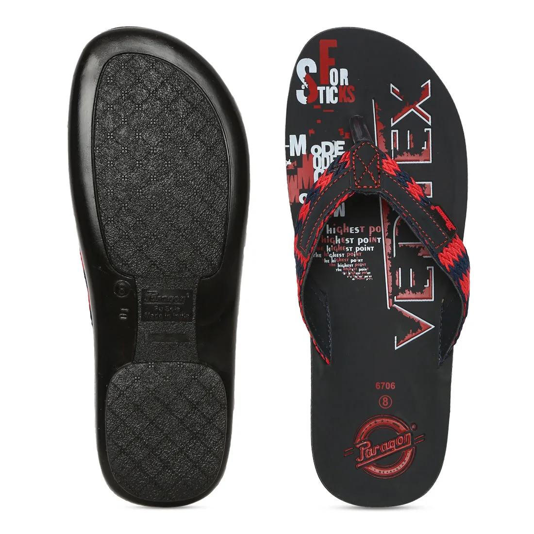 Paragon PU6706GS Men Stylish Lightweight Flipflops | Comfortable with Anti skid soles | Casual & Trendy Slippers | Indoor & Outdoor