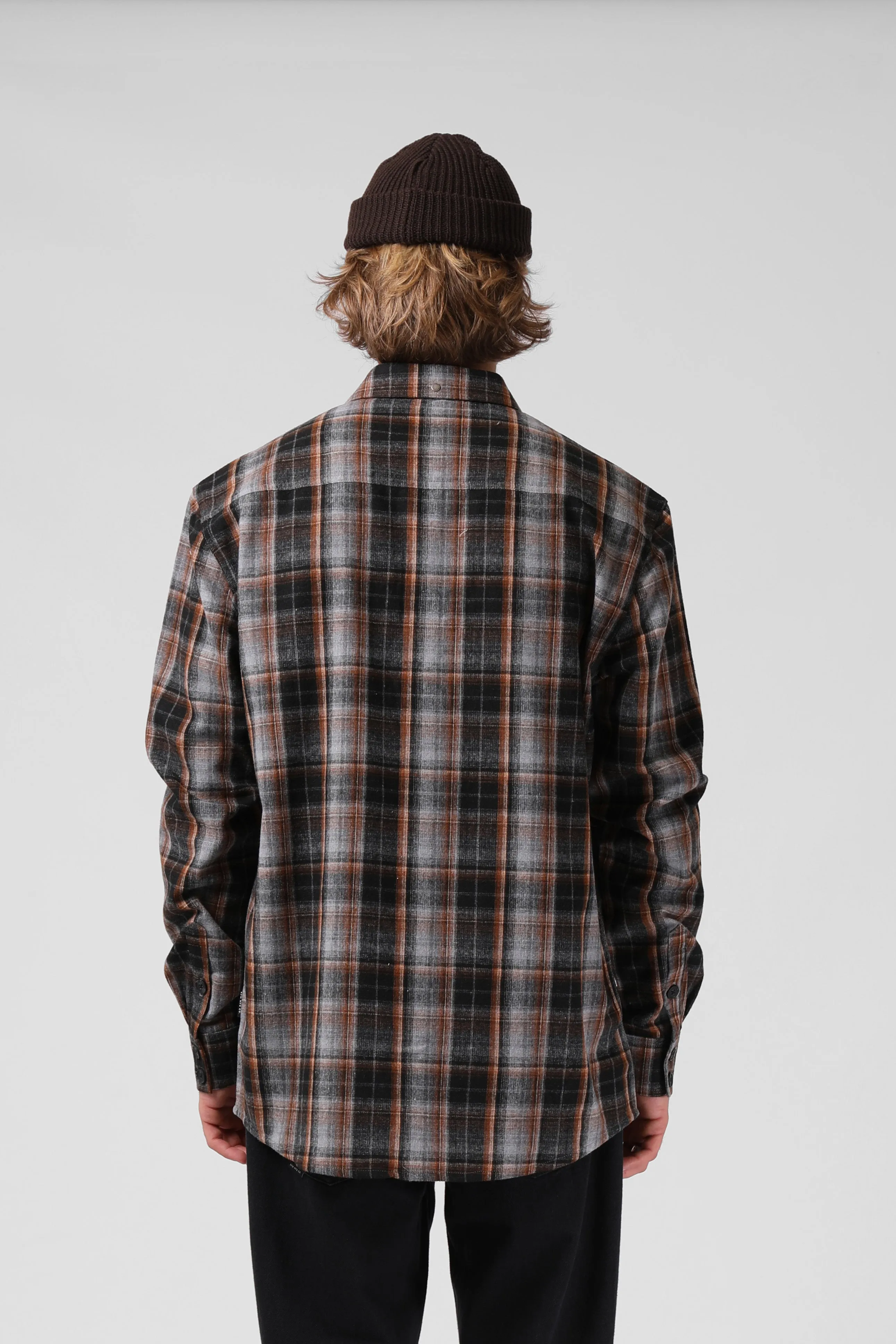 Plaid L/S Shirt - Navy / Rust