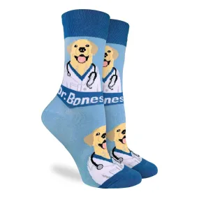 "Dr. Bones" Cotton Crew Socks by Good Luck Sock - SALE