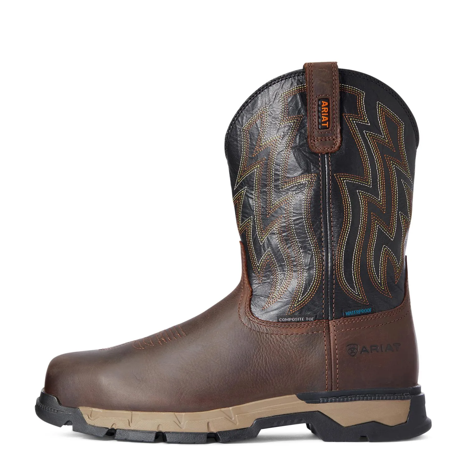 Rebar Flex Composite-Toe Waterproof Western Work Boot Dark Brown