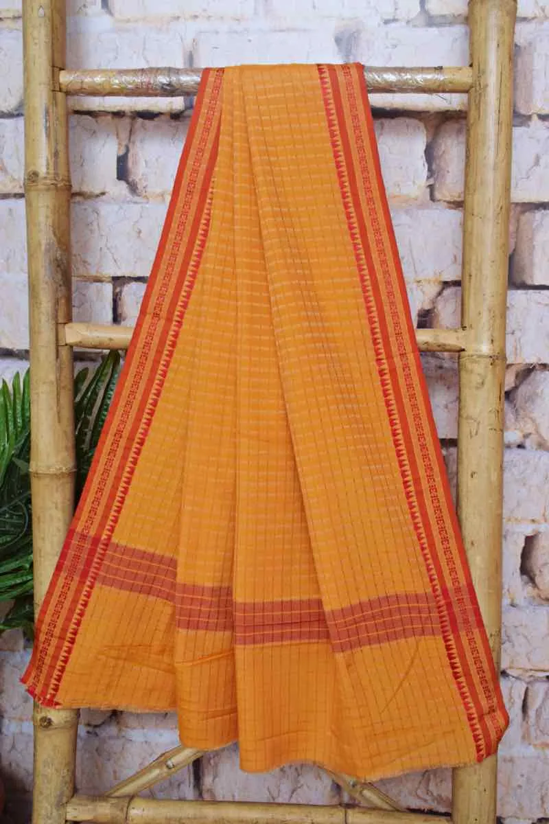Red Puneri Block Print Cotton Customised Suit