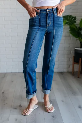 Seam Detail Straight Jeans
