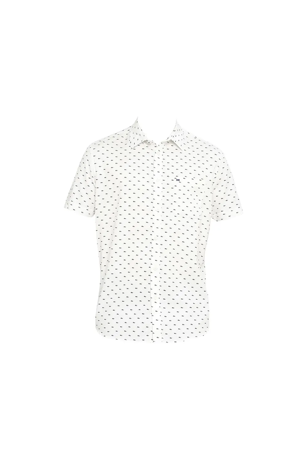 Slim Fit Cotton Polyester Twill Printed Halfsleeves Shirt