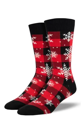 Snowflake Plaid Men's Socks