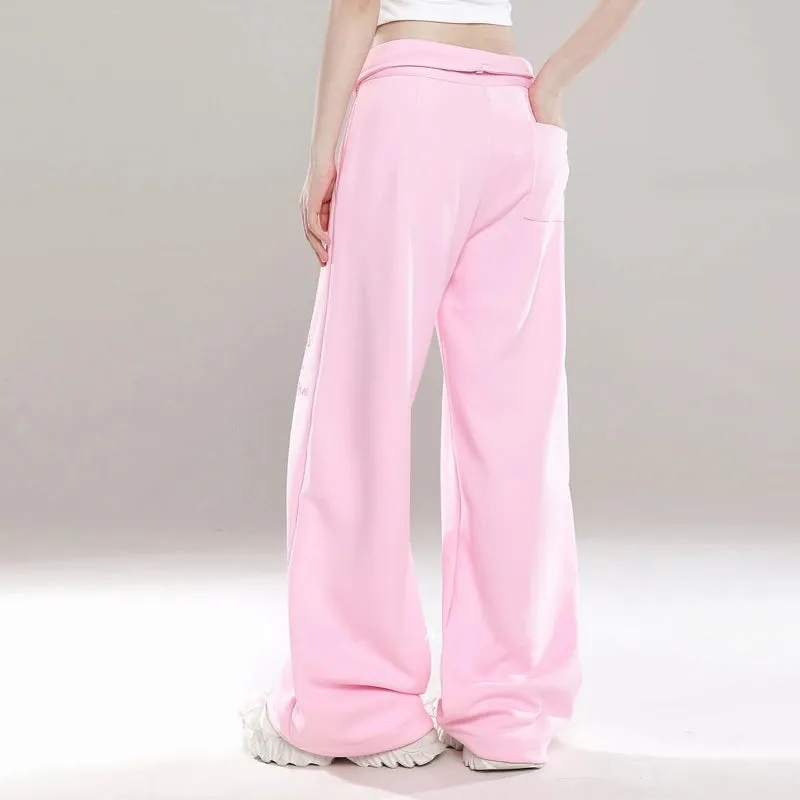 Sweet Soft Girl Style Hello Kitty Print Straight Sports Pants