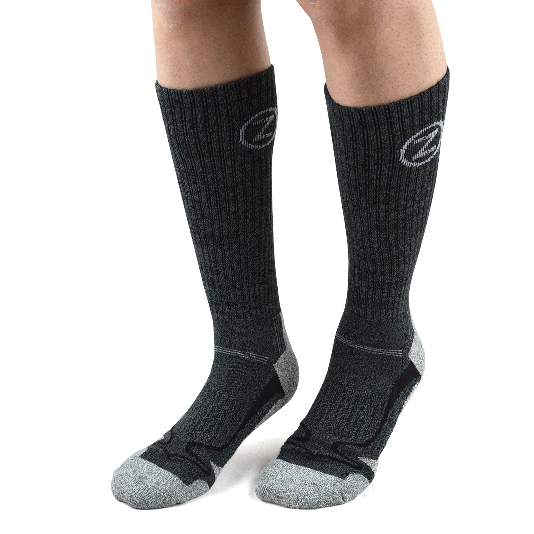 TeeHee Socks Men's Hiker Bamboo Crew Solid 2-Pack (51016)
