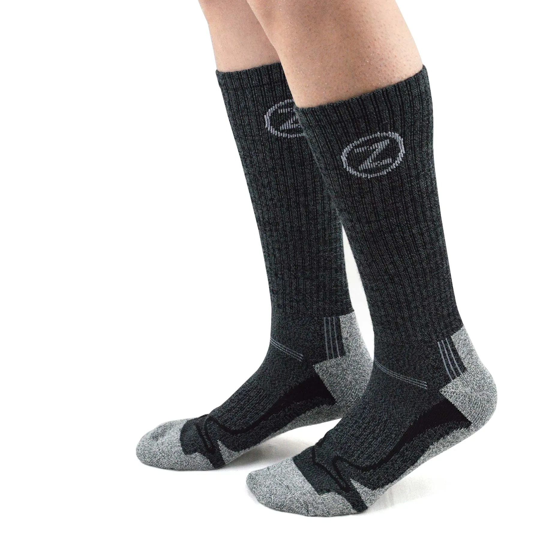 TeeHee Socks Men's Hiker Bamboo Crew Solid 2-Pack (51016)