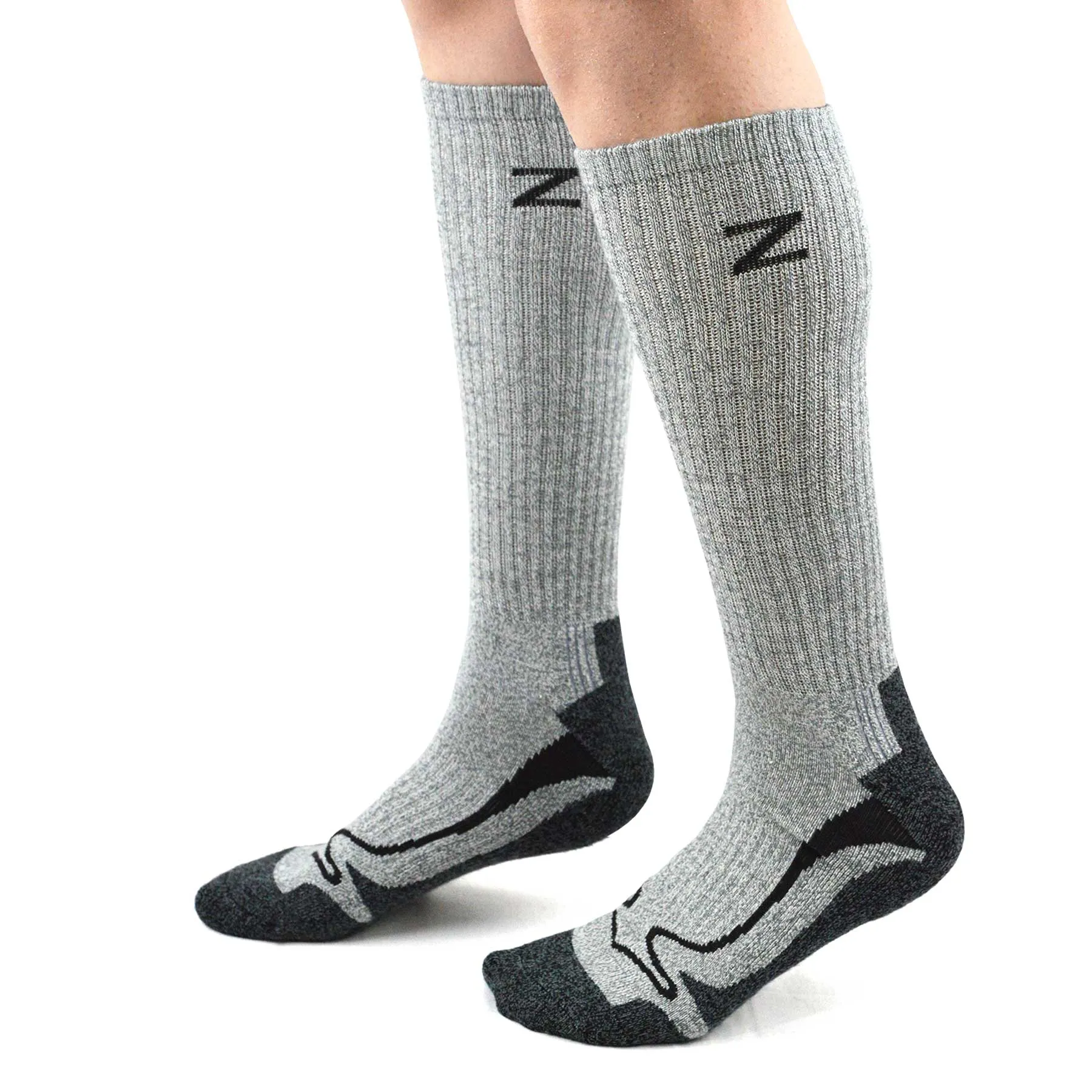 TeeHee Socks Men's Hiker Bamboo Crew Solid 2-Pack (51016)