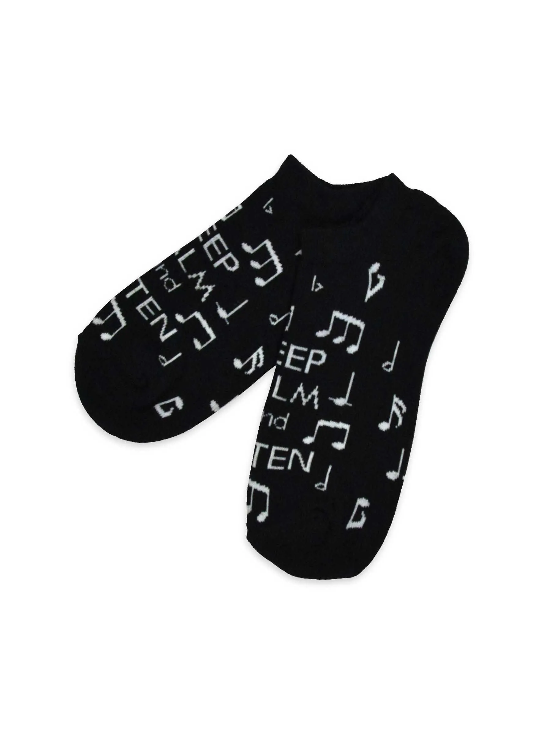 TeeHee Socks Men's Novelty Cotton No Show Musical Notes 4-Pack (10937)