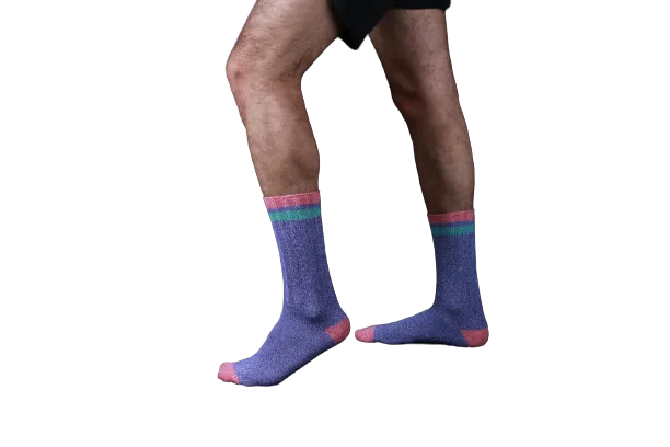 Twisted Marled Colorful Cotton Men Crew