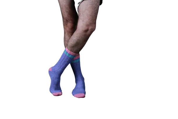 Twisted Marled Colorful Cotton Men Crew