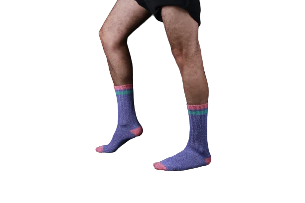 Twisted Marled Colorful Cotton Men Crew
