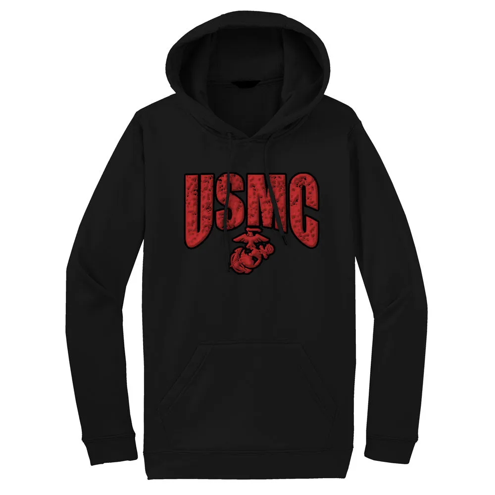 USMC Puff Adult USMC Hoodie-BLACK