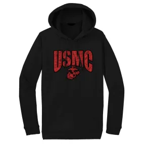 USMC Puff Adult USMC Hoodie-BLACK