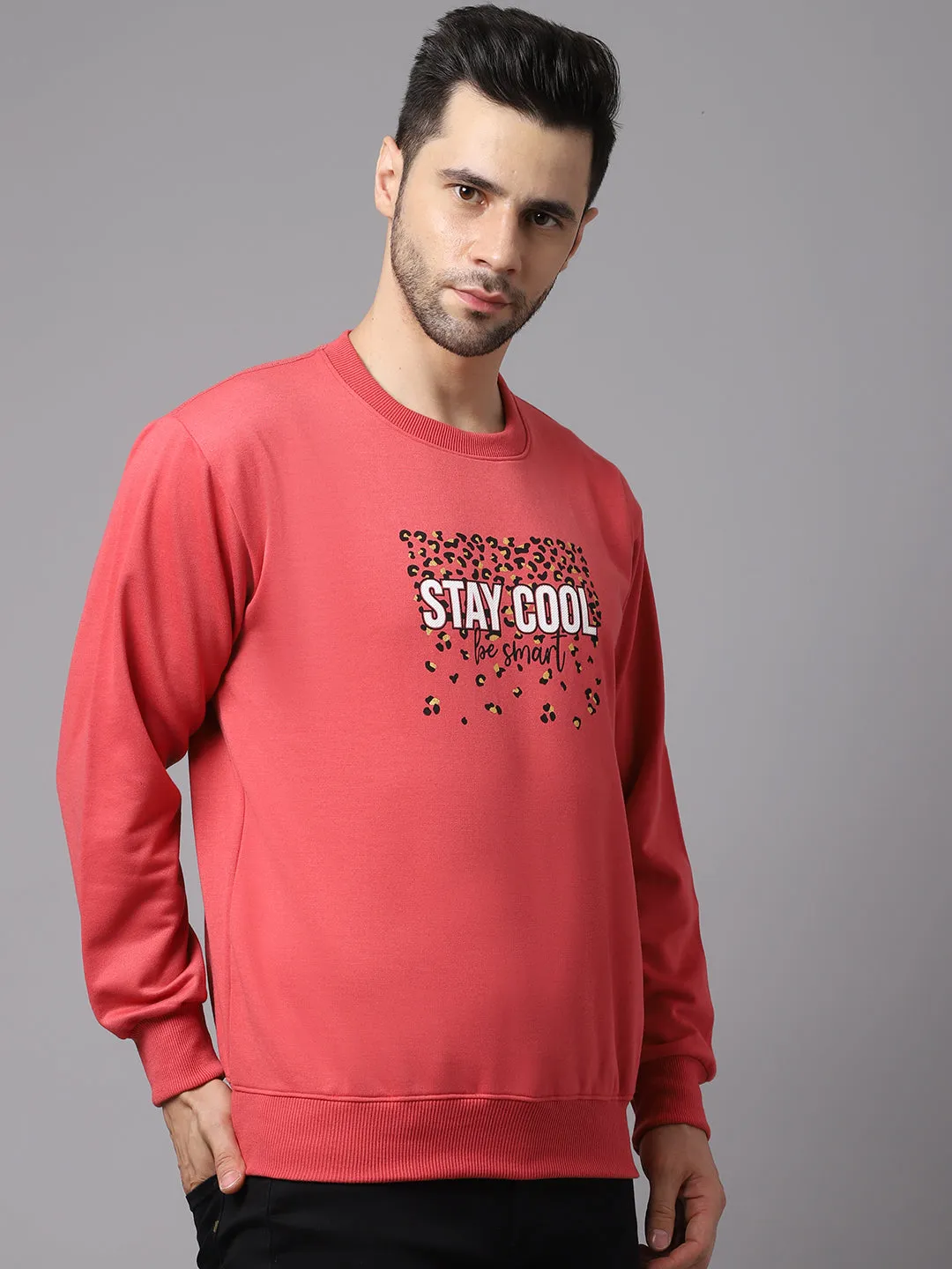 Vimal Jonney Fleece Round Neck Printed Sweatshirt for Men