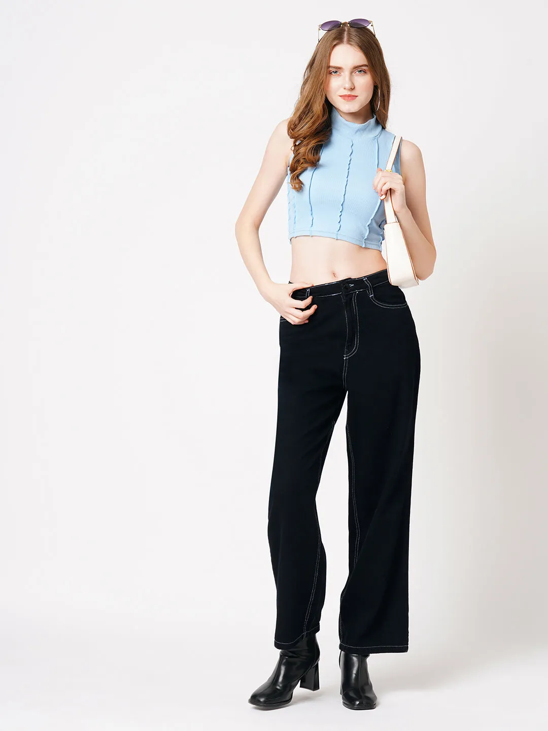 Women High-Rise Wide Leg Jeans